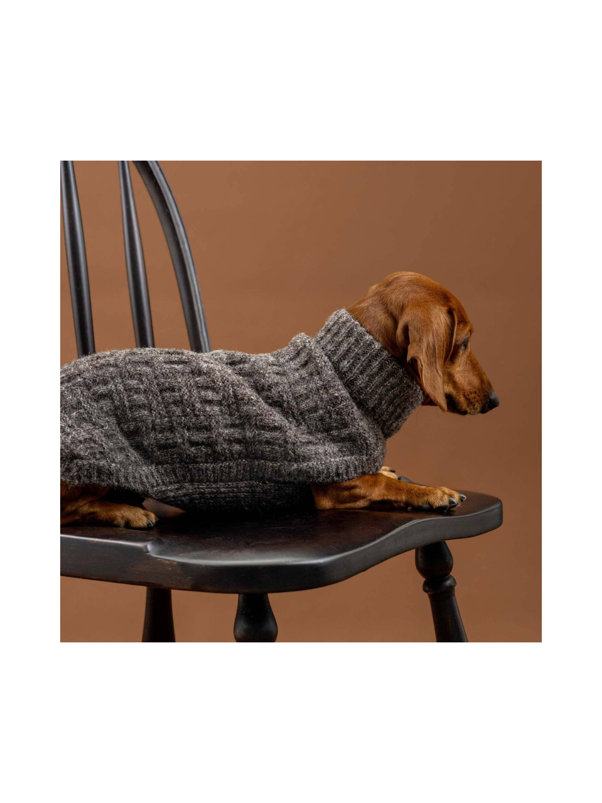 Basket Knit Dog Sweater – Charcoal Heather
