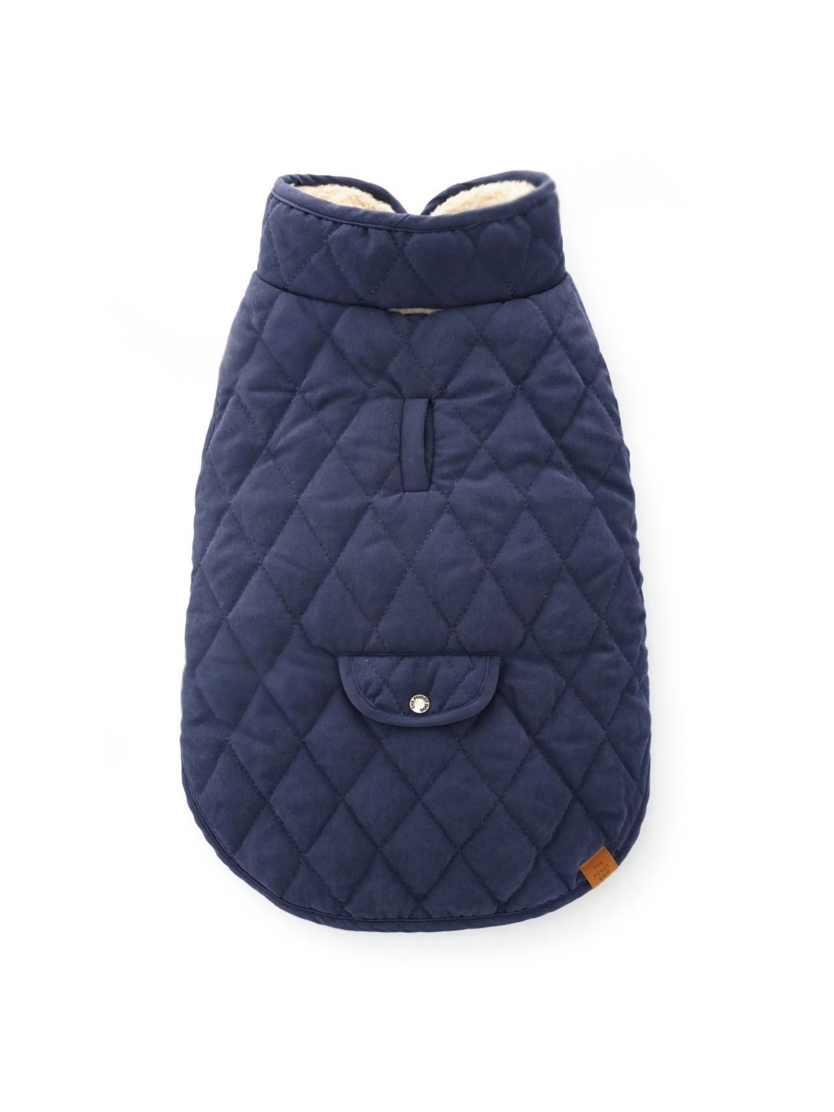 Navy Sherpa-Lined Reversible Dog Jacket