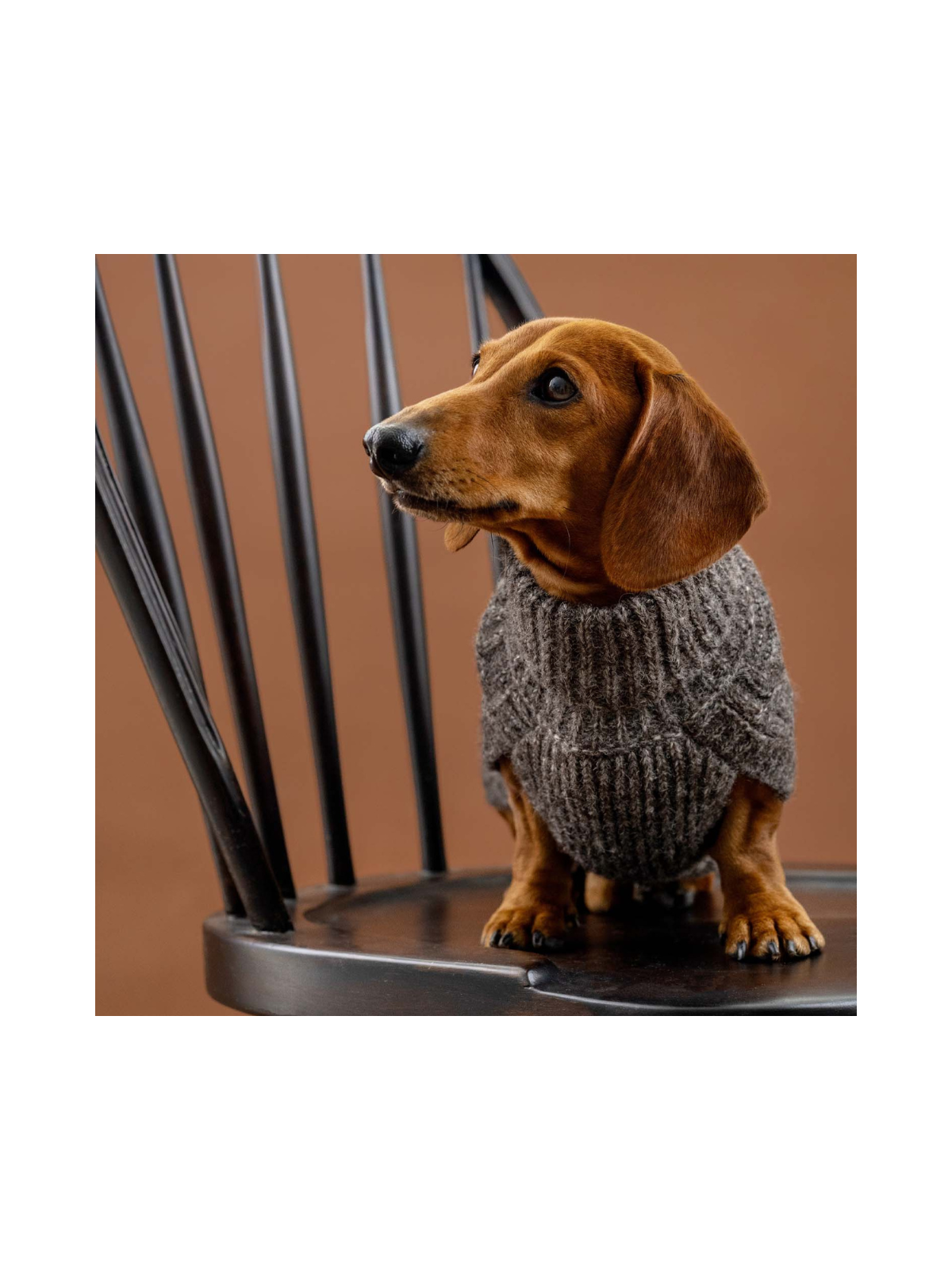 Basket Knit Dog Sweater – Charcoal Heather