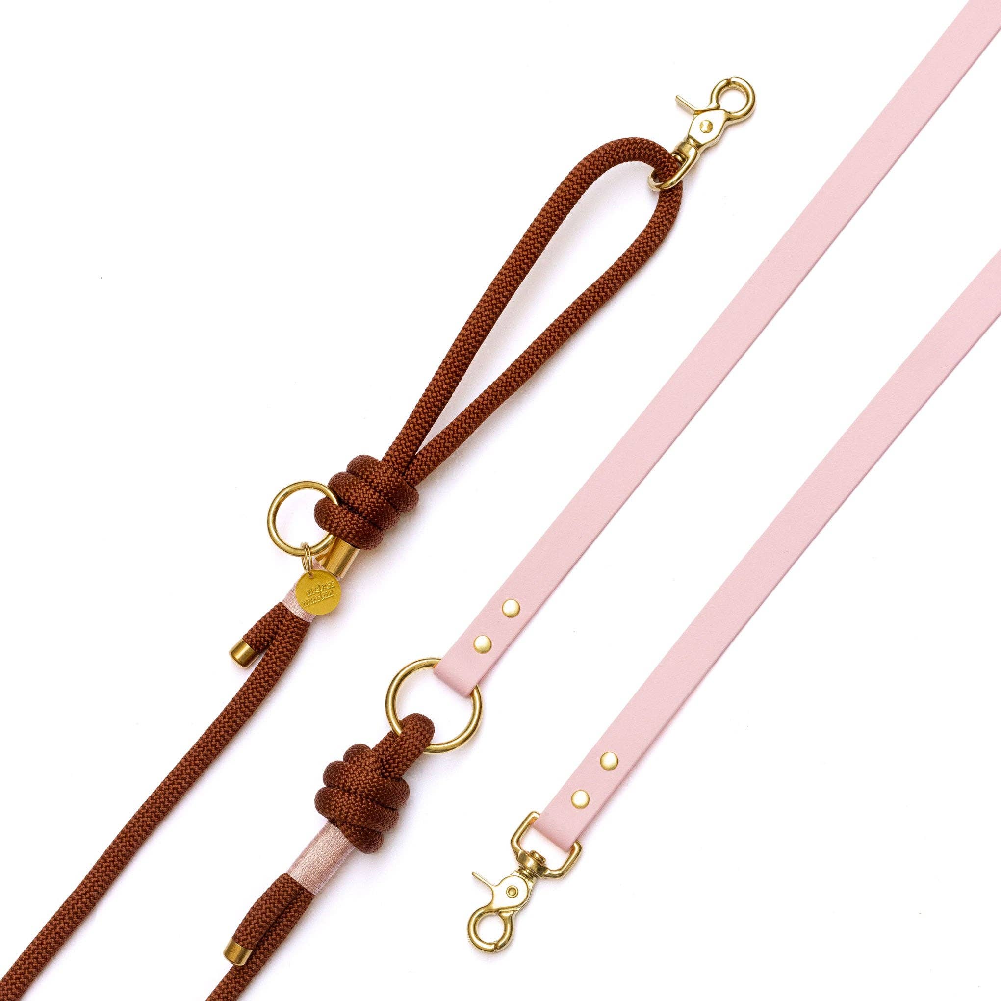 Hands-Free Leash Rope x Biothane – Havana – Silver Hardware