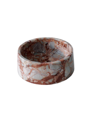 Marble Food & Water Bowl – Calacatta Red