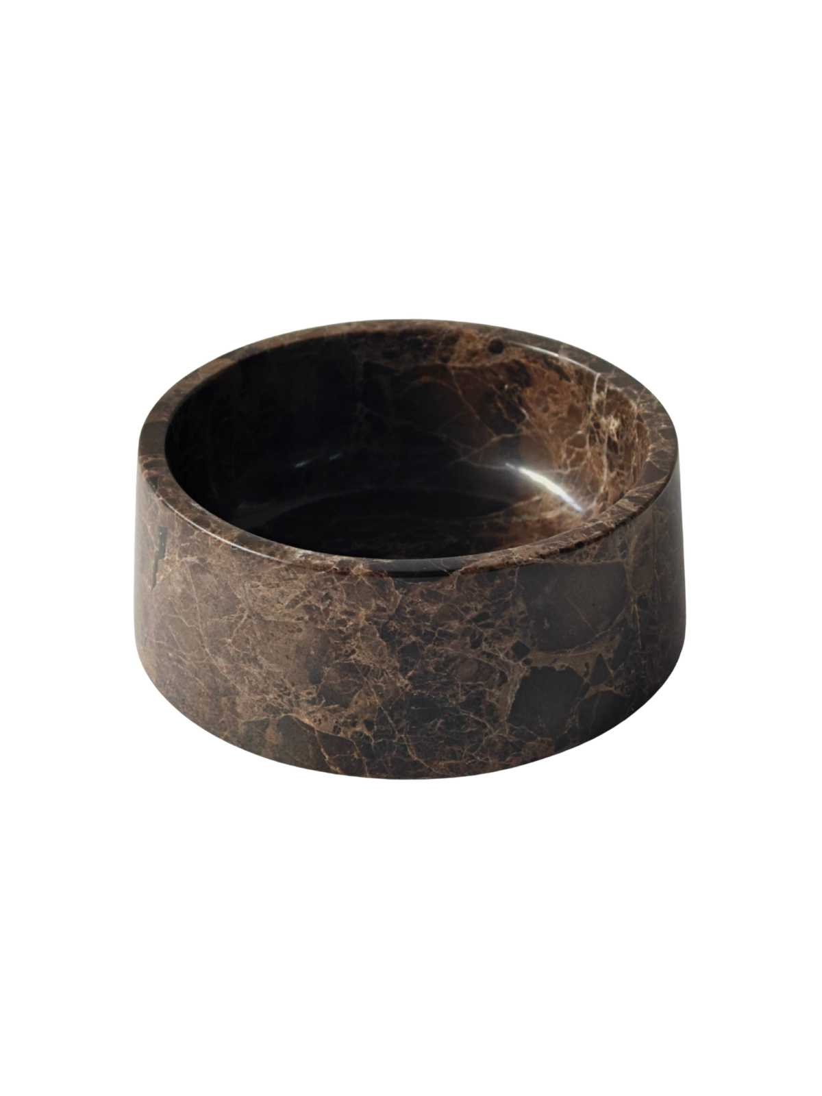 Marble Food & Water Bowl – Dark Emperador