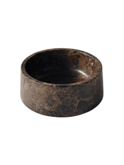 Marble Food & Water Bowl – Dark Emperador