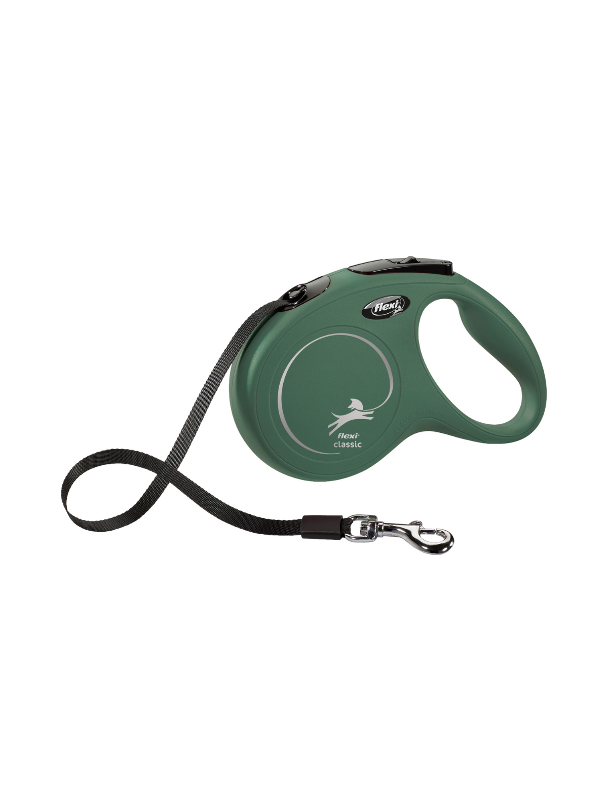 Classic Retractable Tape Leash – Olive Green