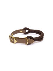 Coffee Rope Collar – Gold Hardware