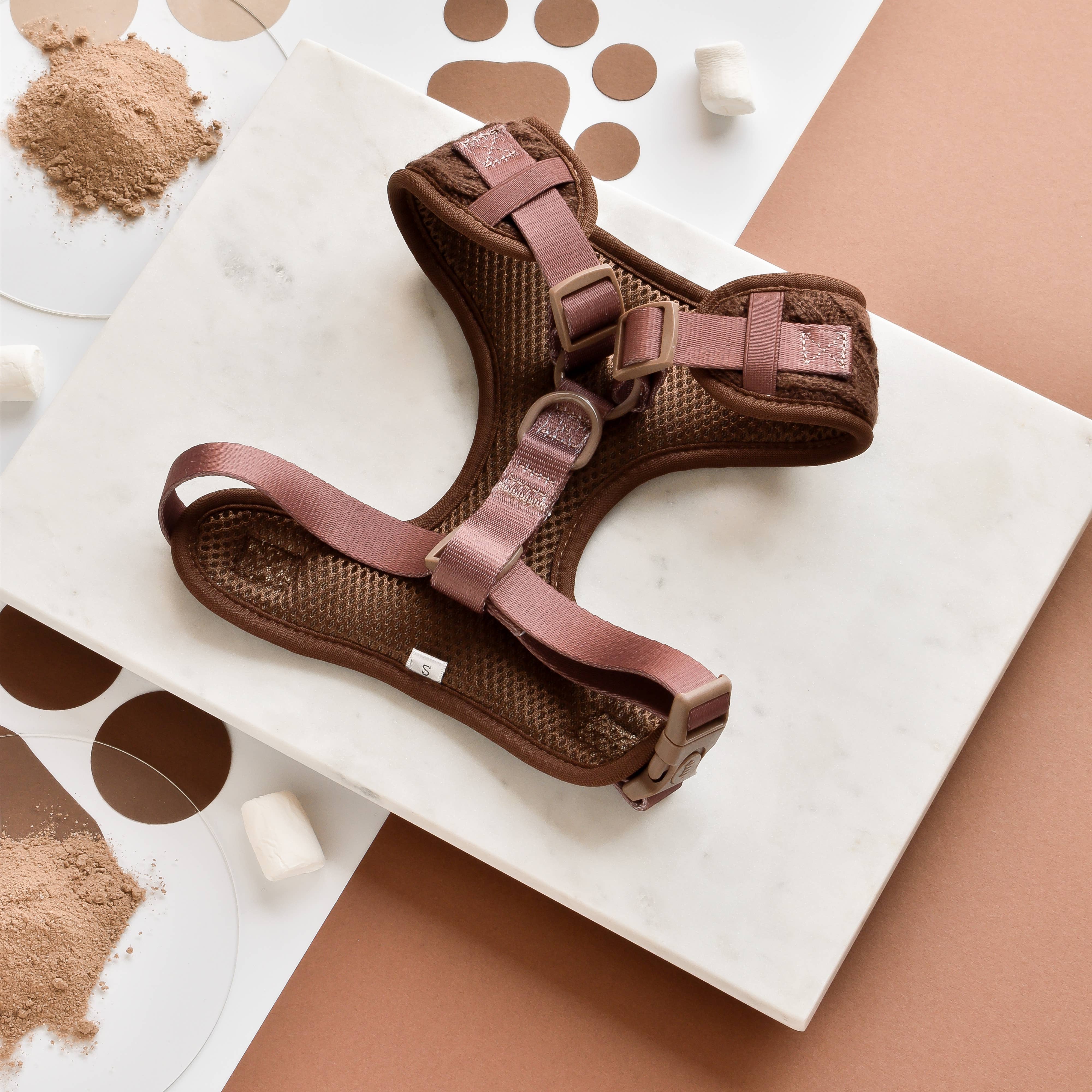 Cable Knit Jumper Adjustable Neck Harness - Hot Coco Brown